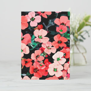 Carte Fleur rouge aquarelle