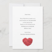 Carte Fleur rouge Bonne fête des mères (Dos)