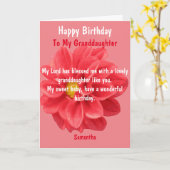 Carte Fleur Rouge Dahlia Joyeuse Fille Anniversaire (Fleur jaune)