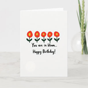 Carte Fleur Rouge Jaune