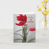 Carte Fleur rouge, mon ami (Fleur jaune)