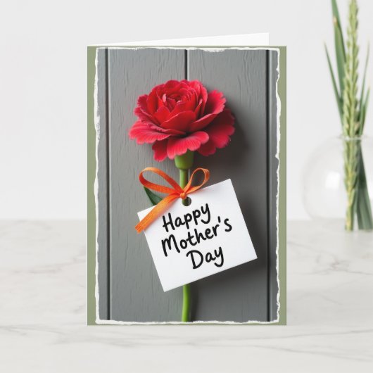 Carte Fleur Rouge Rayée (Devant)