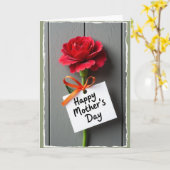 Carte Fleur Rouge Rayée (Fleur jaune)