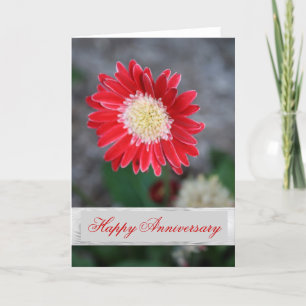 Carte Fleur rouge unique Mariage Anniversaire Salut
