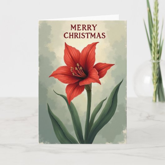 Carte Fleur Rouge Vibrante (Devant)