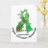 Carte Fleur Ruban ORGAN DON SENSIBILISATION Vêtements (Fleur jaune)