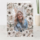 Carte Fleur Rustique Photo Anniversaire (Devant)