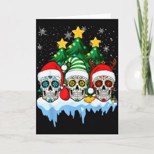 Carte Fleur sainte calavera mexicaine Crâne de sucre Noë