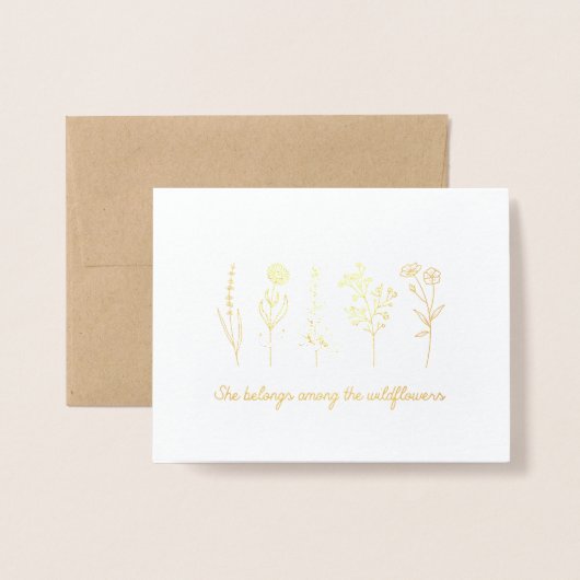 Carte fleur sauvage (Devant avec enveloppe)