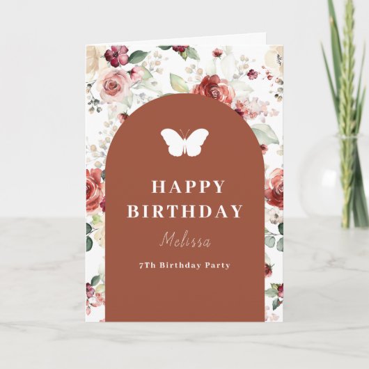 Carte Fleur sauvage 7e anniversaire (Devant)
