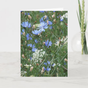 Carte Fleur sauvage bleu
