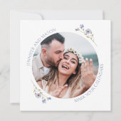 Carte Fleur sauvage bleu Enregistrer l'invitation photo (Dos)