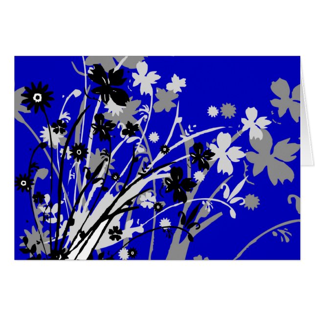 Carte fleur sauvage (bleue) (Devant Horizontal)