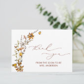 Carte Fleur sauvage Boho Floral Fête des mariées Merci (Debout devant)