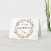Carte Fleur sauvage Boho moderne Wreath Joyeux jour de m (Devant)