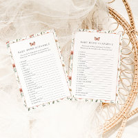 Fleur sauvage botanique Baby shower Word Scramble