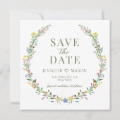 Carte Fleur sauvage coloré Enregistrer l'invitation phot (Devant)