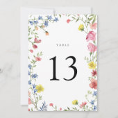 Carte Fleur sauvage coloré Fairytale Mariage Numéro de t (Devant)