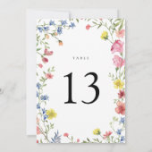 Carte Fleur sauvage coloré Fairytale Mariage Numéro de t (Dos)