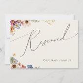 Carte Fleur sauvage coloré | Symbole réservé beige (Dos)