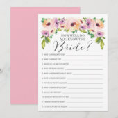 Carte Fleur Sauvage Connaissez-Vous Bien Le Jeu De Marié (Devant / Derrière)