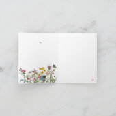 Carte Fleur sauvage d'aquarelle Insectes Floral Spring G (Intérieur)