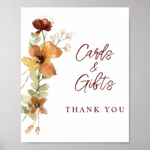 Carte Fleur sauvage d'automne Cadeaux Poster Maria