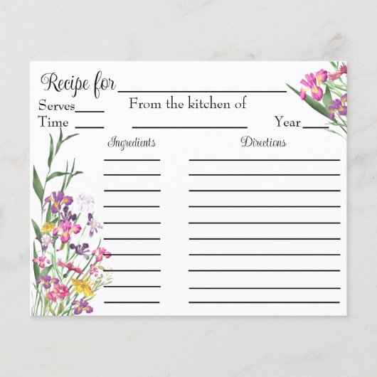 Carte fleur sauvage de demande de Fête des mariées (Devant)