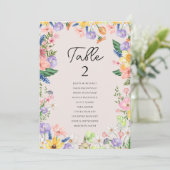 Carte fleur sauvage de la table de mariage du prin (Debout devant)