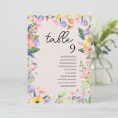 Carte fleur sauvage de la table de mariage du prin (Debout devant)