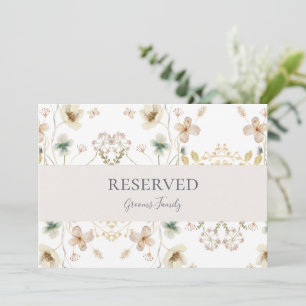 Carte Fleur sauvage de printemps Symbole réservé blanc