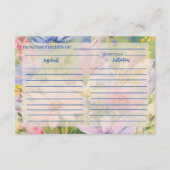 Carte Fleur sauvage de recette d'aquarelle (Devant)