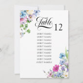 Carte fleur sauvage de table de mariage (Devant)