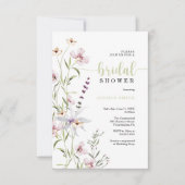 Carte fleur sauvage d'invitation de douche nuptial (Devant)