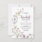 Carte fleur sauvage d'invitation de douche nuptial (Devant)