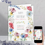 Carte Fleur sauvage En Floraison Merveilleux Cadre Flora<br><div class="desc">Jolie carte d'anniversaire fleur sauvage que vous pouvez personnaliser à l'intérieur et à l'extérieur. Le design comporte une bordure florale de fleurs sauvages colorées en bleu rose rouge et jaune avec un délicat séparateur et un bouquet assorti sur le dos.</div>