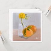 Carte Fleur sauvage et oranges (Devant/Arrière en situation)