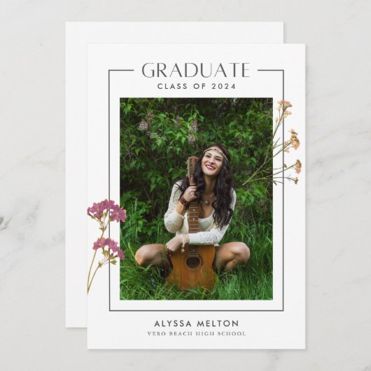 Carte Fleur sauvage Fille Lycée (Devant / Derrière)