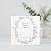 Carte Fleur sauvage Floral Mariage Greenery Répondre (Debout devant)