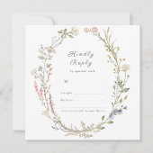 Carte Fleur sauvage Floral Mariage Greenery Répondre (Devant)