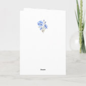 Carte Fleur sauvage floral simple bleu (Dos)