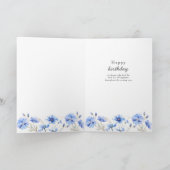 Carte Fleur sauvage floral simple bleu (Intérieur)