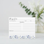 Carte Fleur sauvage Jardin Aquarelle Bleue Recette (Debout devant)