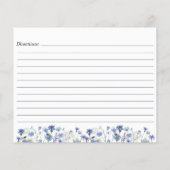 Carte Fleur sauvage Jardin Aquarelle Bleue Recette (Dos)