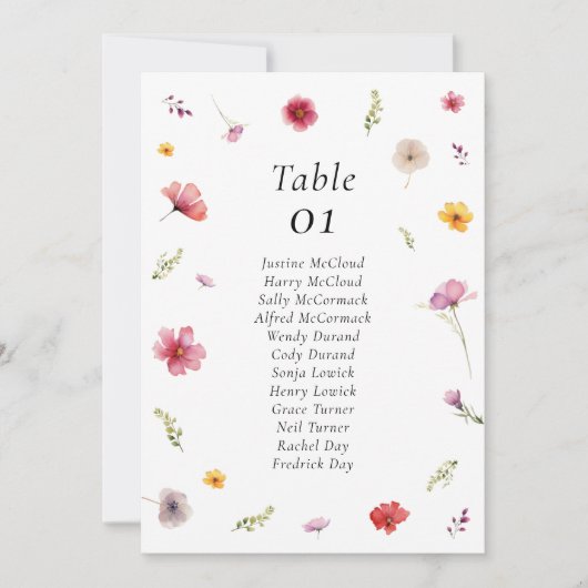 Carte fleur sauvage Mariage (Devant)