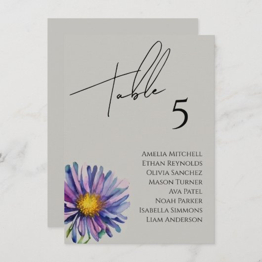 Carte fleur sauvage Mariage (Devant / Derrière)