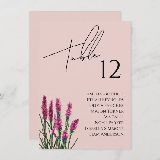 Carte fleur sauvage Mariage (Devant / Derrière)