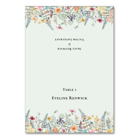 Carte fleur sauvage Mariage vert Mint (Par défaut)