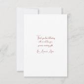 Carte Fleur sauvage Merci Mariage cadeau monétaire (Dos)