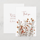 Carte Fleur sauvage Merci Mariage cadeau monétaire (Devant / Derrière)